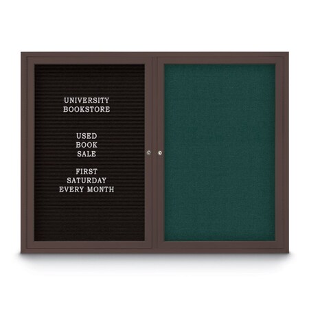 United Visual Products Corkboard, Amethyst/Bronze, 60" x 36" UV432H-BRONZE-AMETHY